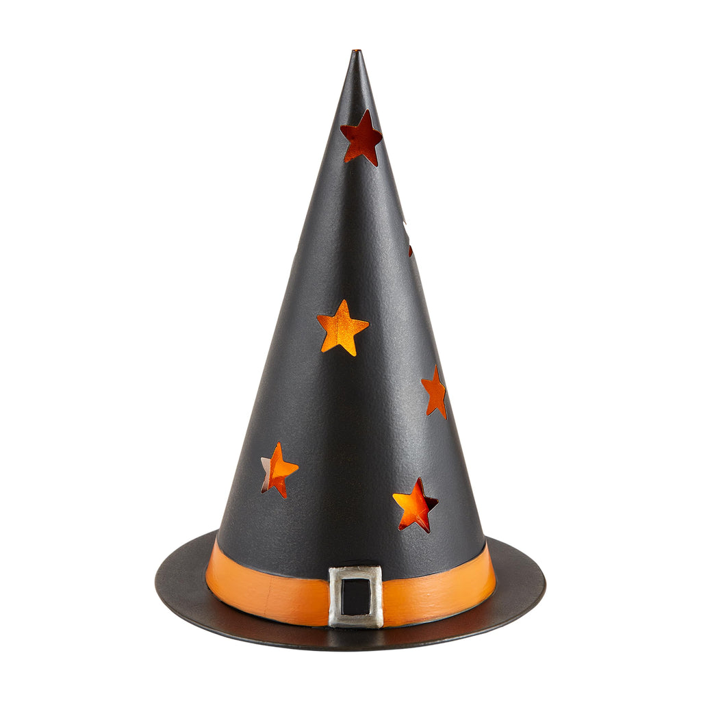 Mud Pie Halloween Tin Lanterns, Hat, 10.5" x 7.5"