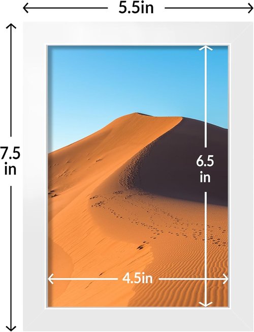 LaVie Home 5x7 Picture Frame - Classic White Photo Frame with HD Plexiglass | 2-Pack for Vertical or Horizontal Display