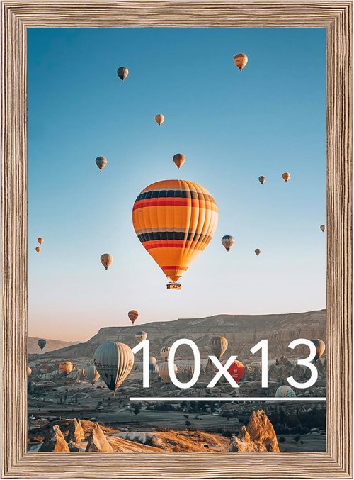 JCJMY 10x13 Rustic Brown Picture Frame - Versatile Wall Hanging for Horizontal or Vertical Display