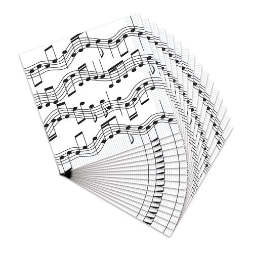 Beistle 16 Piece Music Notes Paper Beverage Napkins 50's Theme Rock and Roll Tableware For 1950’s Party Awards Night Decorations (Pack of 6)