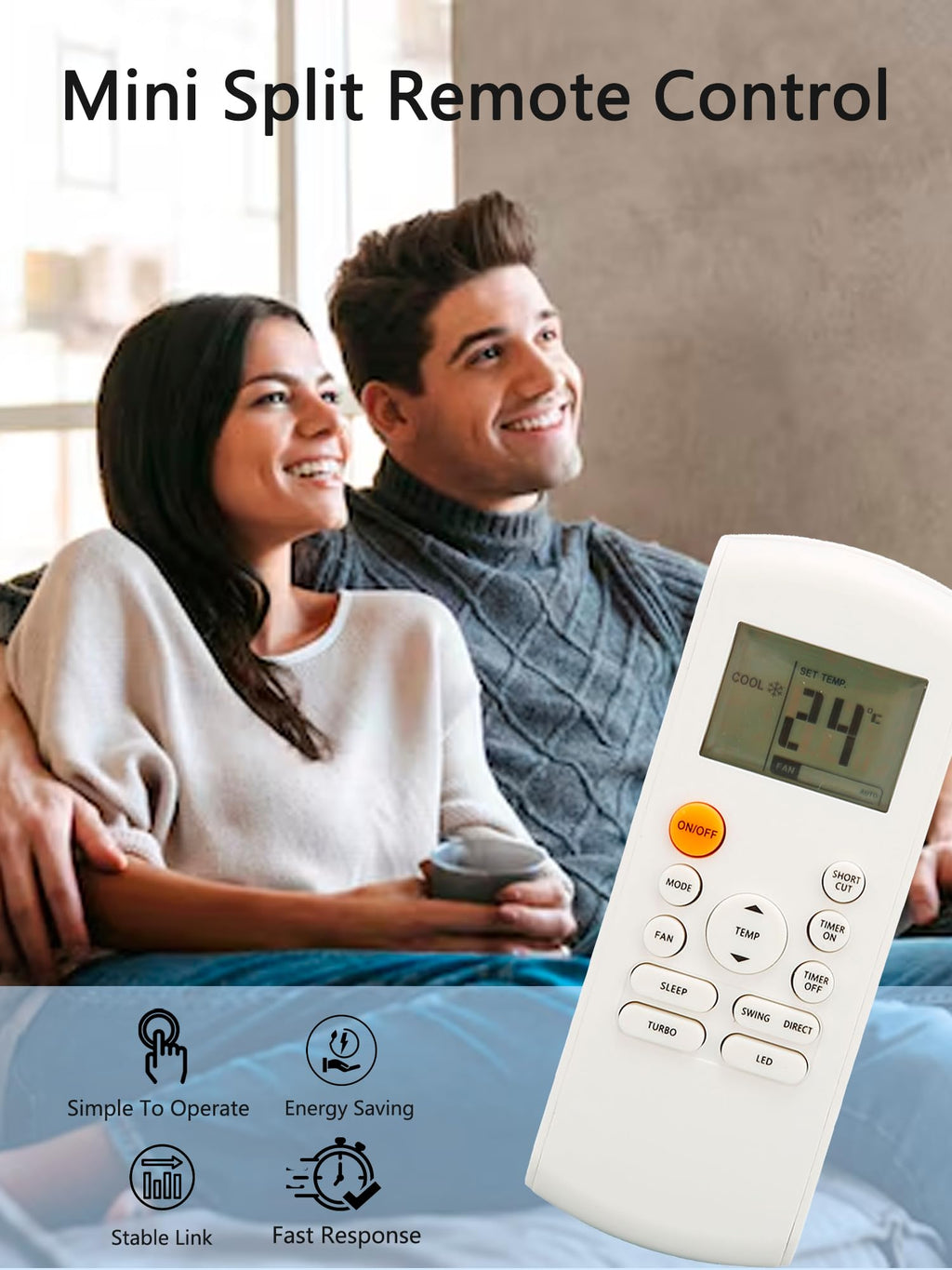 Fayelume Replacement Remote Control, Air Conditioner Remote Control, Compatible with R57 Series and RG57 Series Remotes R57B1/BGE, RG57/BGE, RG57A/BGE, RG57A1(B)/BGE, etc (Batteries Not Included)