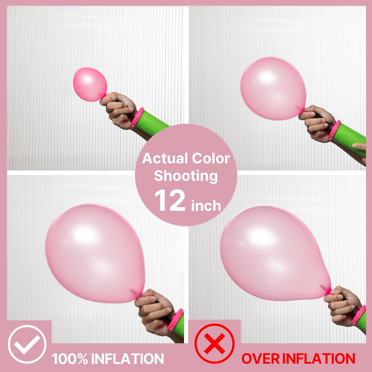 PartyWoo Pearl Pink Balloons - 50 Pcs 12 Inch Light Pastel Latex Helium Balloons for Celebrations