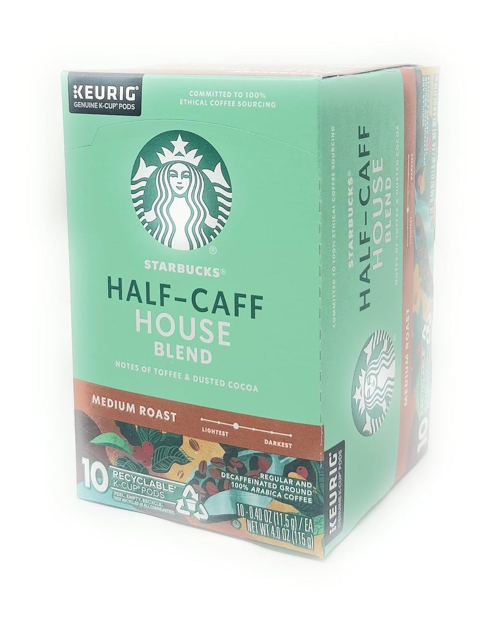 Starbucks Half Caff K-Cup Pods - 10 Count for Smooth, Rich Flavor | Perfect for Coffee Lovers