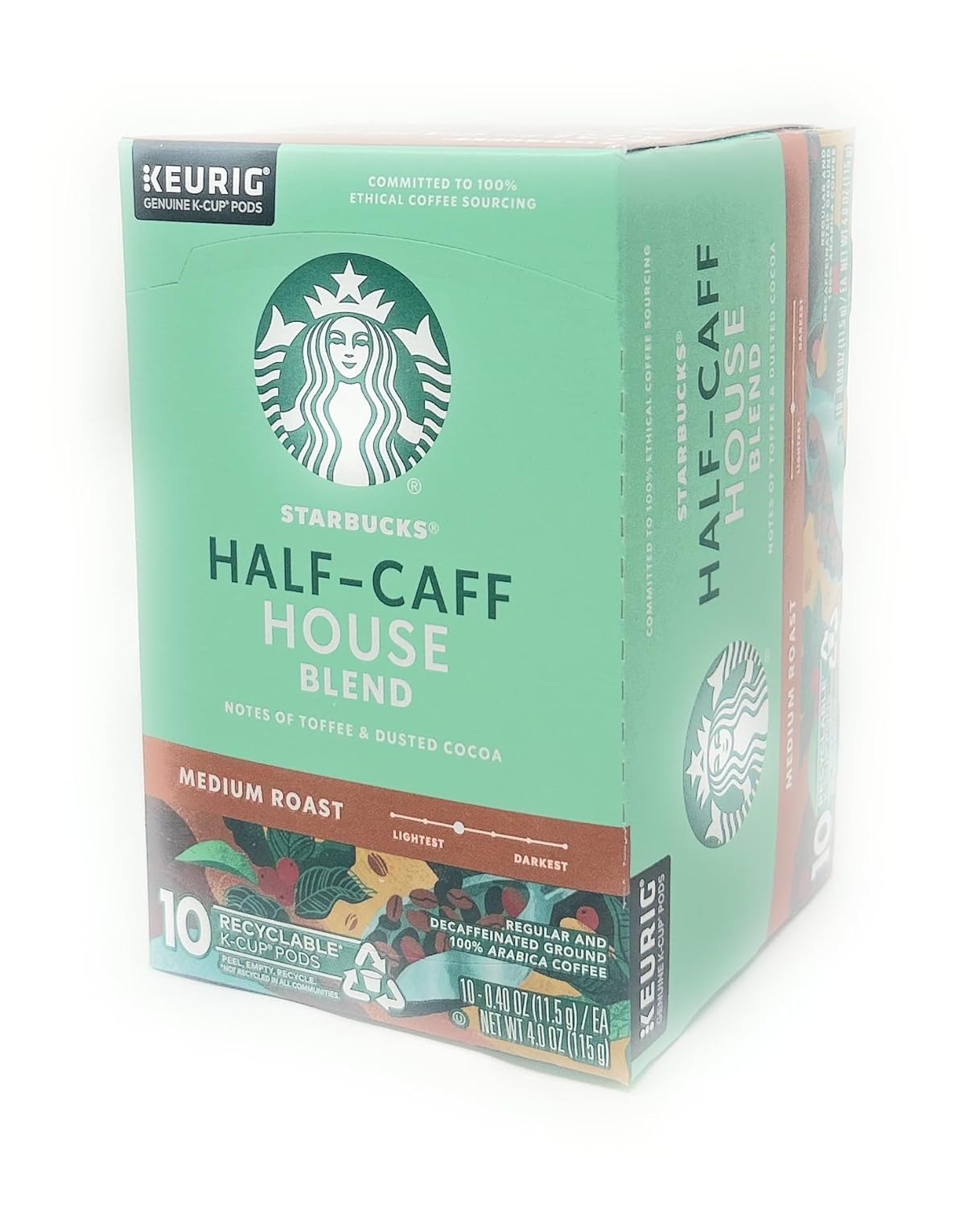 Starbucks Half Caff K-Cup Pods - 10 Count for Smooth, Rich Flavor | Perfect for Coffee Lovers