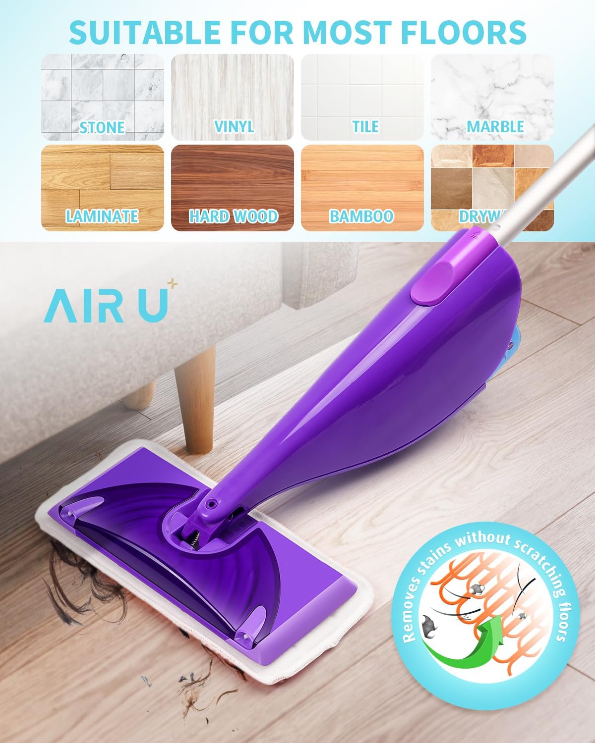 Power Scrubbing Mop Pads - Reusable Microfiber Refills for Swiffer Wet Jet Mops | 6 Pack for Efficient Floor Cleaning
