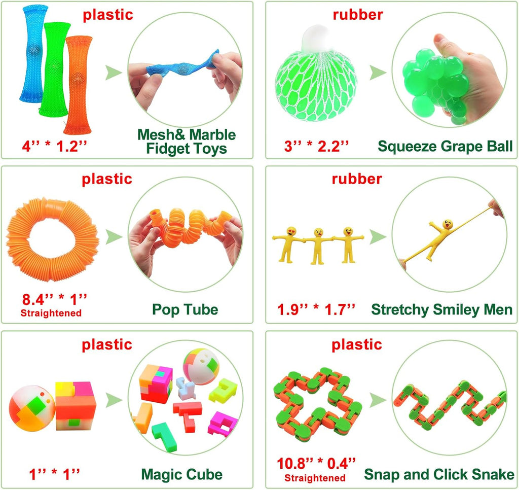 Scientoy Fidget Toy Set - 35 Pcs Sensory Toys for Stress Relief & Anxiety | Ideal for Kids & Adults