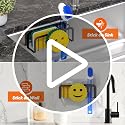 Kitchen Sink Sponge Holder with Suction Cups - Stainless Steel Sink Caddy Organizer for Dish Brush & Soap