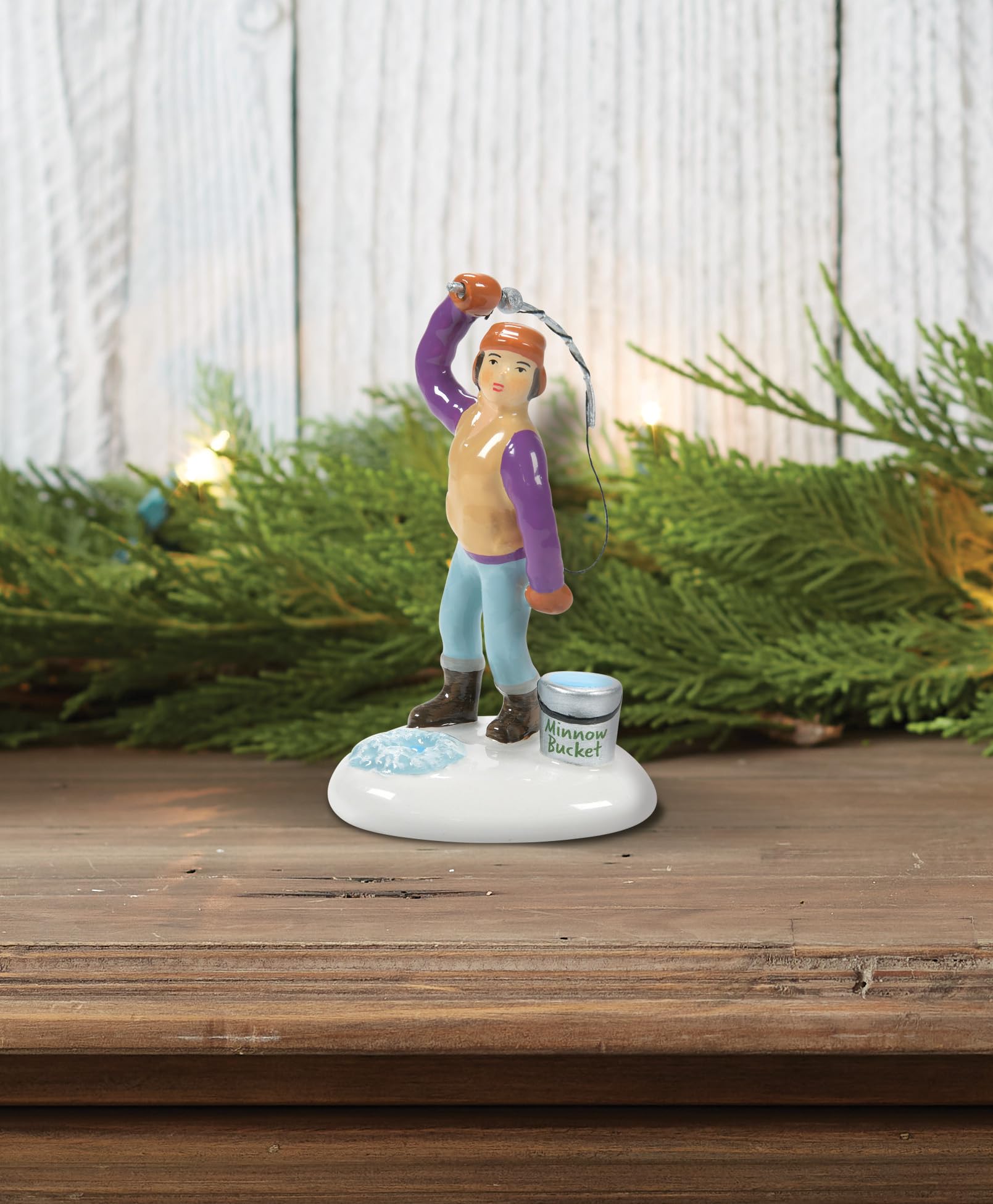 Department 56 Original Snow Village Accessories Hooked a Big Fish Figurine, 2.99 Inch, Multicolor