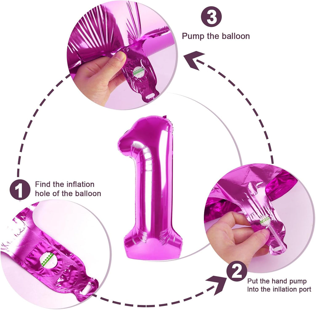 Number 0 Balloons - 40 Inch Rose Purple Birthday Decorations for Milestone Events & Baby Showers