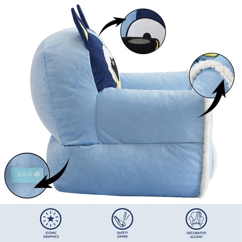 Bluey Kids Bean Bag Sofa Chair with Armrests,Soft, Comfortable, Structured Seat for Ages 3+, Lounge Chair, Lightweight and Cozy, Ideal for Playroom or Bedroom Decor
