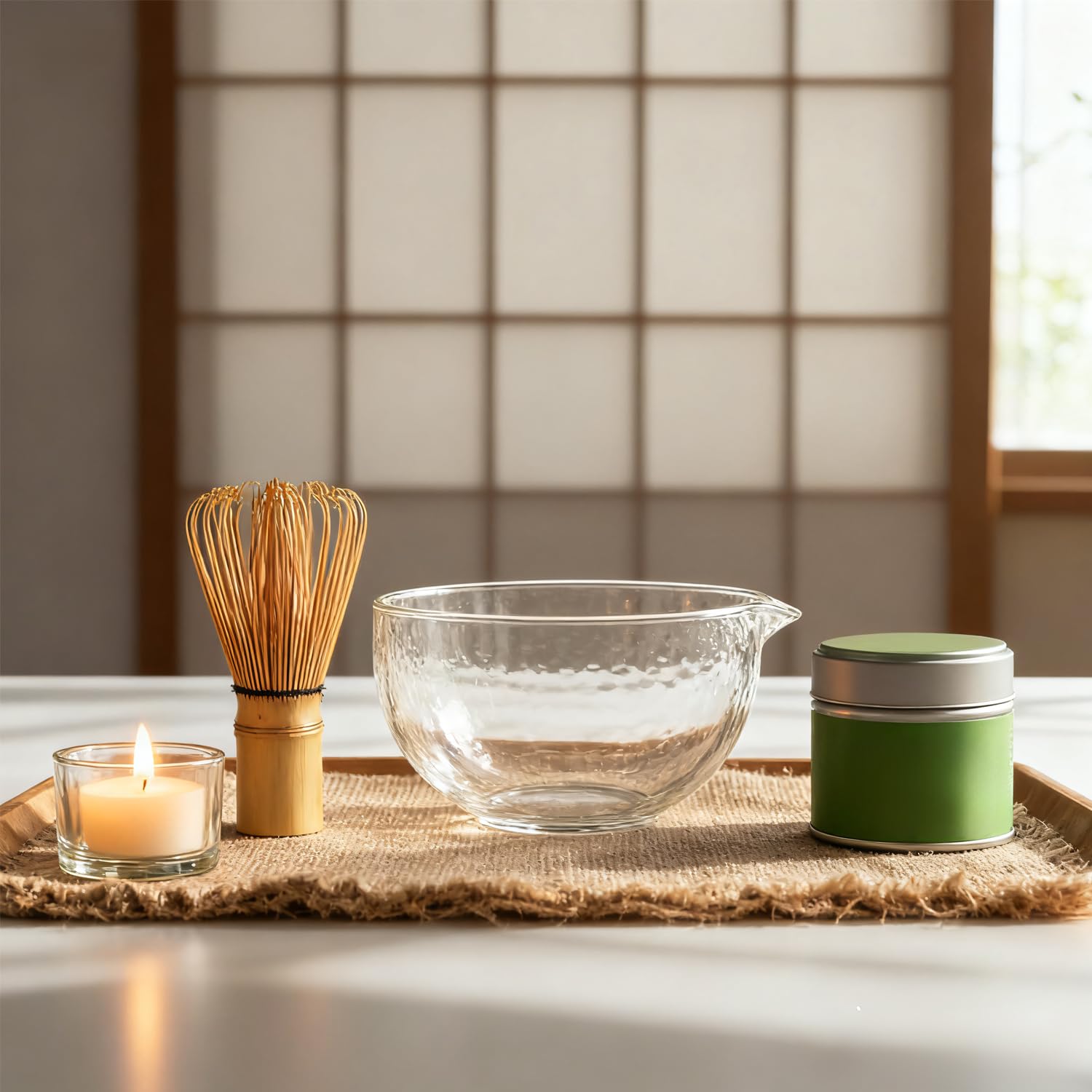 Britegleam Glass Matcha Bowl With Spout,Textured Glass Chawan Matcha Green Tea Whisk Bowls,Clear Japanese Style Cute Salad Mixing Bowl