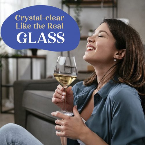 crayline Plastic Wine Glasses Set of 6(15oz) |Unbreakable Wine Glasses with Stem|100% Tritan & BPA Free |Dishwasher Safe| Awesome For Pool, Beach, Travel, Pool, Camping, Beach, Picnic, Everyday Use.