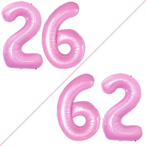 GOER Jumbo 26 Inch Foil Balloons - Perfect Decorations for 26th Birthday Parties | Light Pink