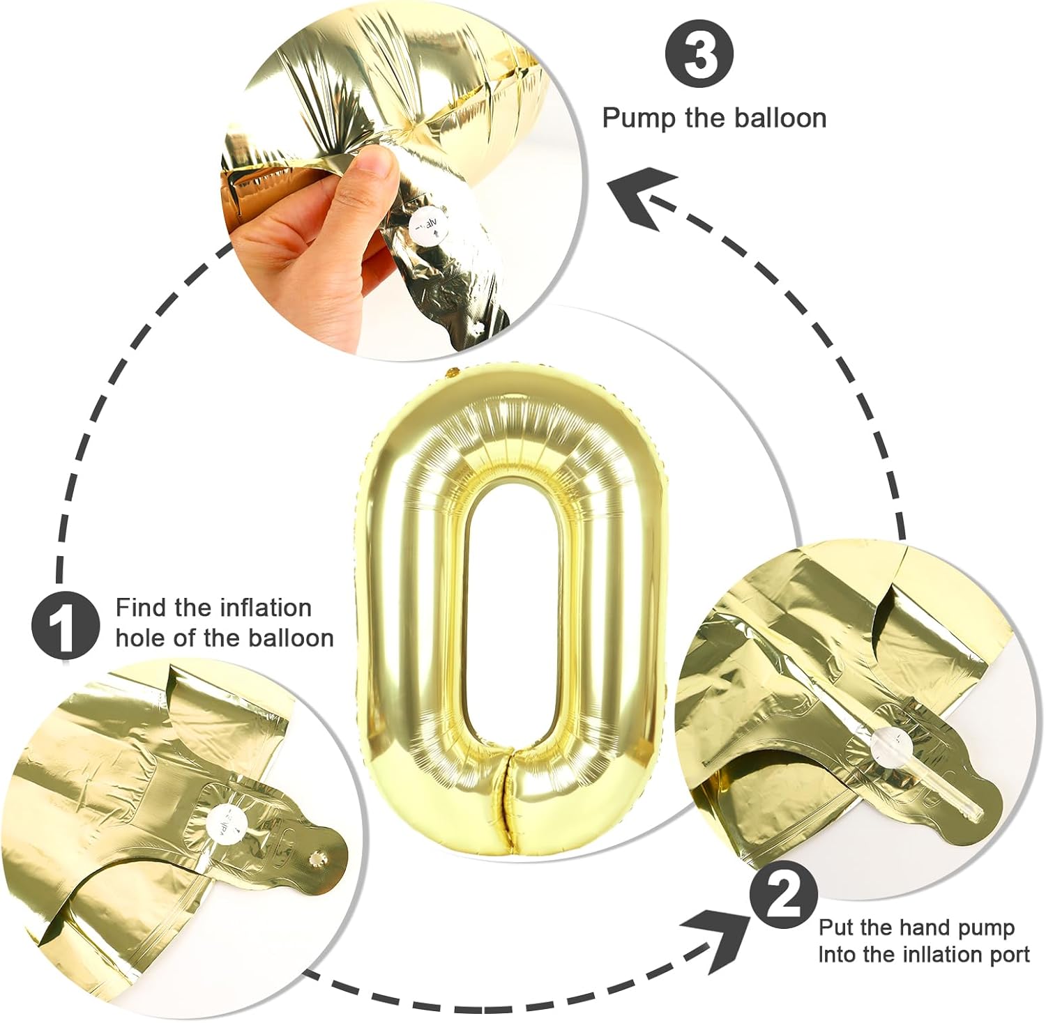 Numbers Balloon 3 - 40 Inch Large Light Gold Balloon for Three Year Old Birthday Decor | Party Decorations