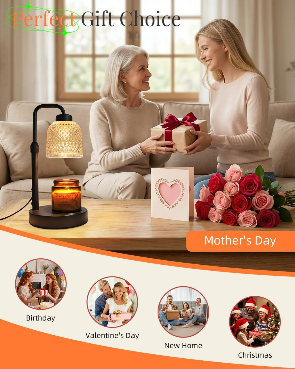 AIFEI Candle Warmer Lamp - Dimmable Adjustable Height with Timer | Perfect Birthday & Housewarming Gift - Coal Black