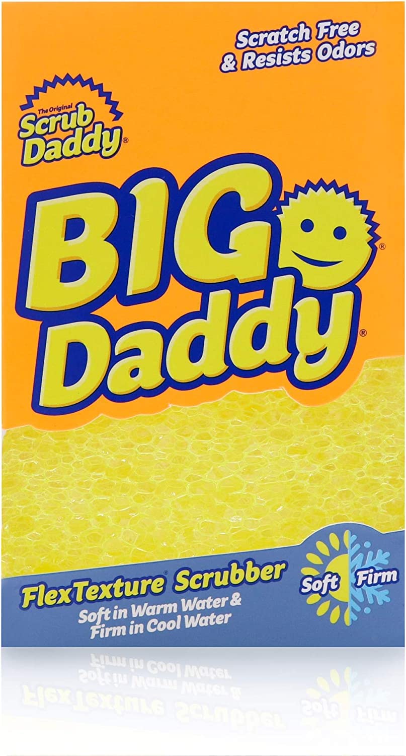 Scrub Daddy Large Sponge - Big Daddy - Scratch-Free Multipurpose Kitchen & Dish Sponge - BPA Free & Made with Polymer Foam - Stain & Odor Resistant (1 Count)