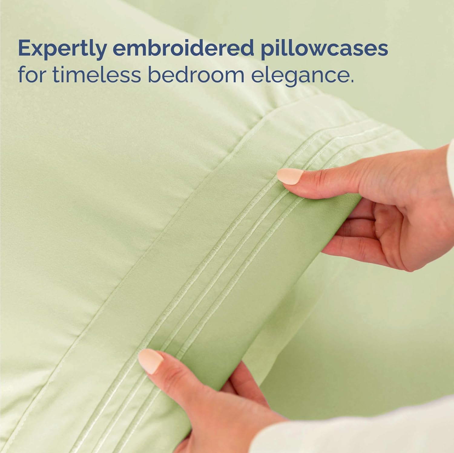 Skiennix Twin Size Sheet Set - Comfy Cooling Bed Sheets - Luxury Hotel Quality - Deep Pockets, Light Sage Green