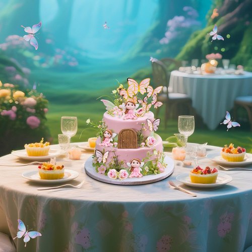 Kigley 38 Pcs Fairy Cake Toppers Garden Topper Fairy Cake Decoration Pink Mushroom Butterfly Flowers Dessert Decoration for Birthday Baby Shower Party Favors