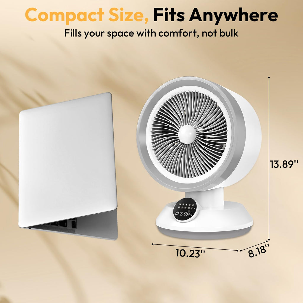Rellytech 2-in-1 Heater Fan Combo, Portable Cooling Desk Fan with 60° Oscillation for Indoor Use, 1500W Portable Space Heater for Bedroom Office, Tip-Over Protection,Valentine’s Day Gift