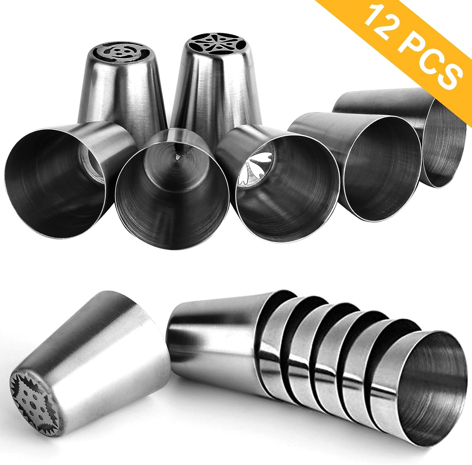 YLYL 47-Piece Russian Piping Tips Set - 12 Flower Frosting Nozzles & Baking Supplies for Cake Decorating