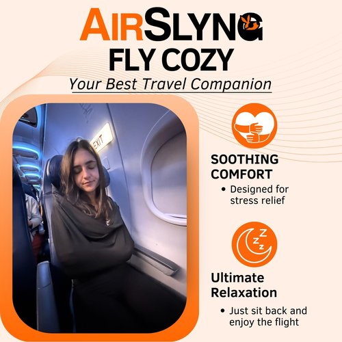 The Slyng-Premium Travel Blanket System – Blanket Body Sling for Deep Plane Sleep | Full-Body Support Ultra-Soft, Breathable, Compact Carry-On Travel Essential for Long Flights and Car Road Trips