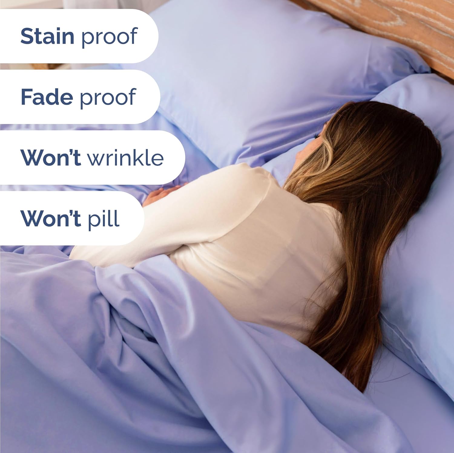 Skiennix Twin Size 3-Piece Sheet Set - Ultra-Soft Cooling Bedding - Deep Pockets, Wrinkle-Free - Lavender