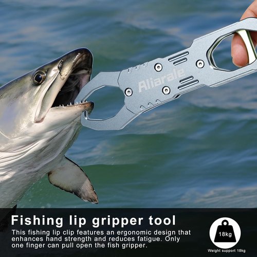 **Fish Lip Gripper | Professional Aluminium Alloy Fish Holder with 40 lb Weight Scale & 360° Rotation**