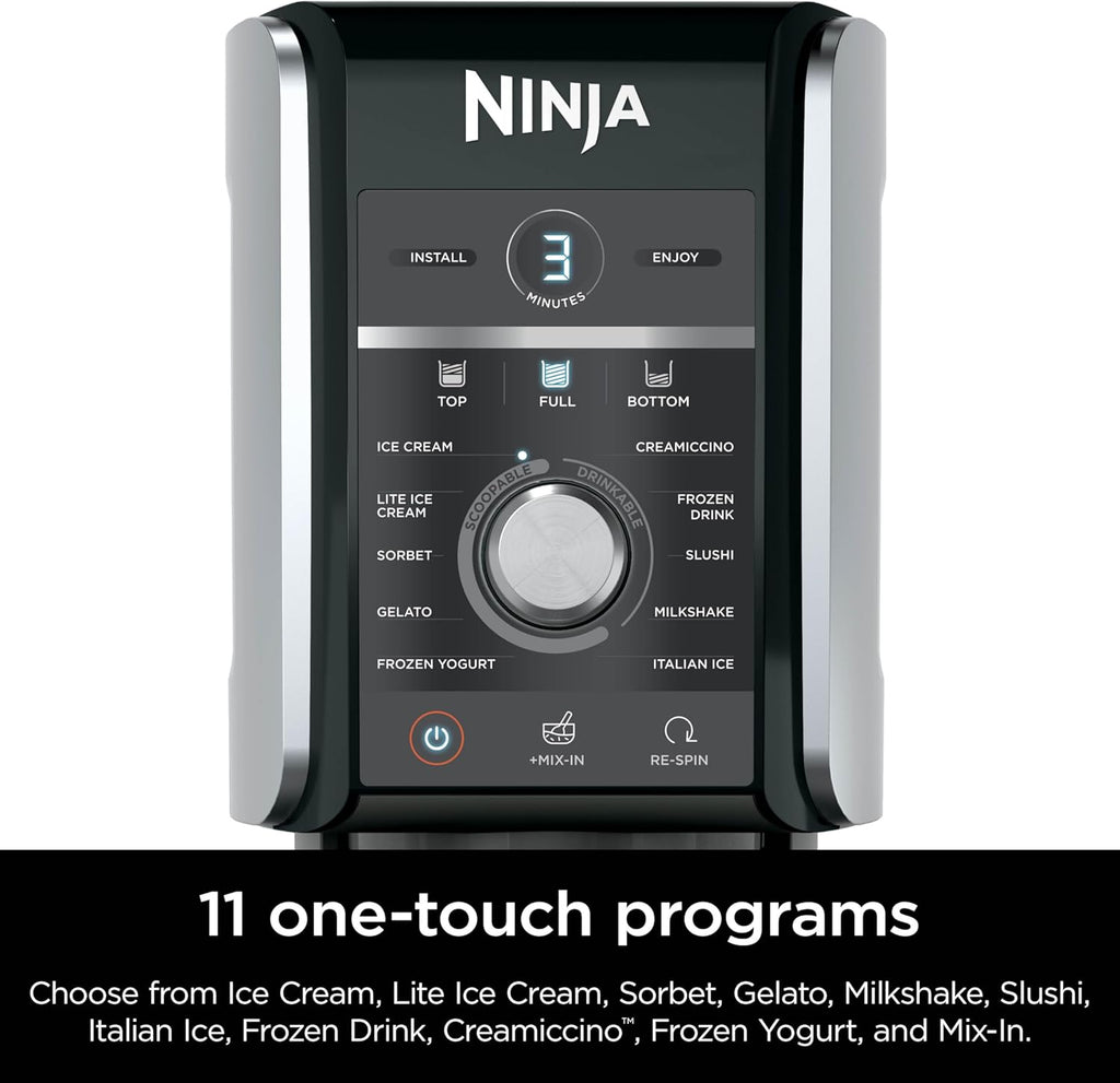 Ninja CREAMi Deluxe Ice Cream Maker - 11-in-1 Frozen Treat Machine with 4 Family-Sized Tubs, Silver