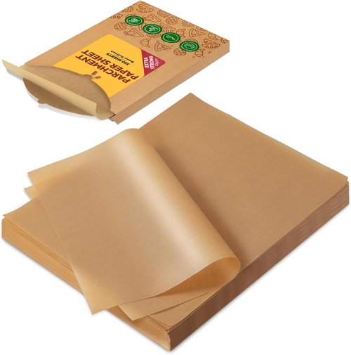 Katbite Parchment Paper Sheets - 350 Pcs Heavy Duty Unbleached Non-Stick Baking Paper | 9x13 In for Oven & Air Fryer