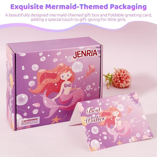 Jenria Mermaid Gift for Girls Toys Age 6-8, Kindergarten Graduation Gifts for Girls, Birthday Gifts for Girls Age 3 4 5 6 7 8 9 10, Girl Toys, Birthday Gifts Set, for Daughter, Niece, Little Girl