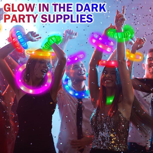 Glow Sticks Party Favors - 18 PCS Colorful Light-Up Tubes, Necklaces & Bracelets for Kids' Celebrations