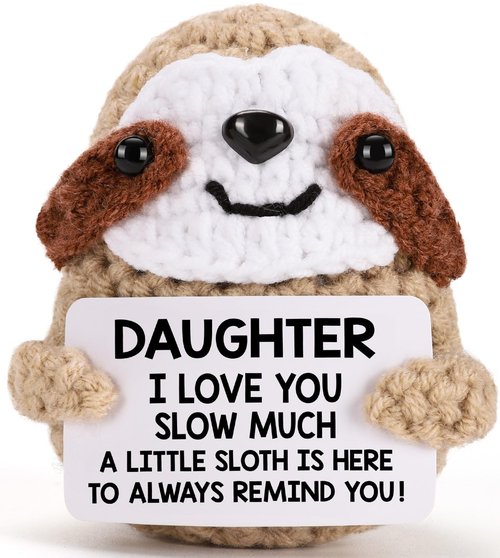 MBL Easter Teen Girl Daughter - Easter Basket Stuffers for Daughters Teens Girls Kids, Crochet Sloth Mother's Graduation Birthday Trendy Stuff Gift for Kid 16 Years Old Teenager Girl from Mom Dad