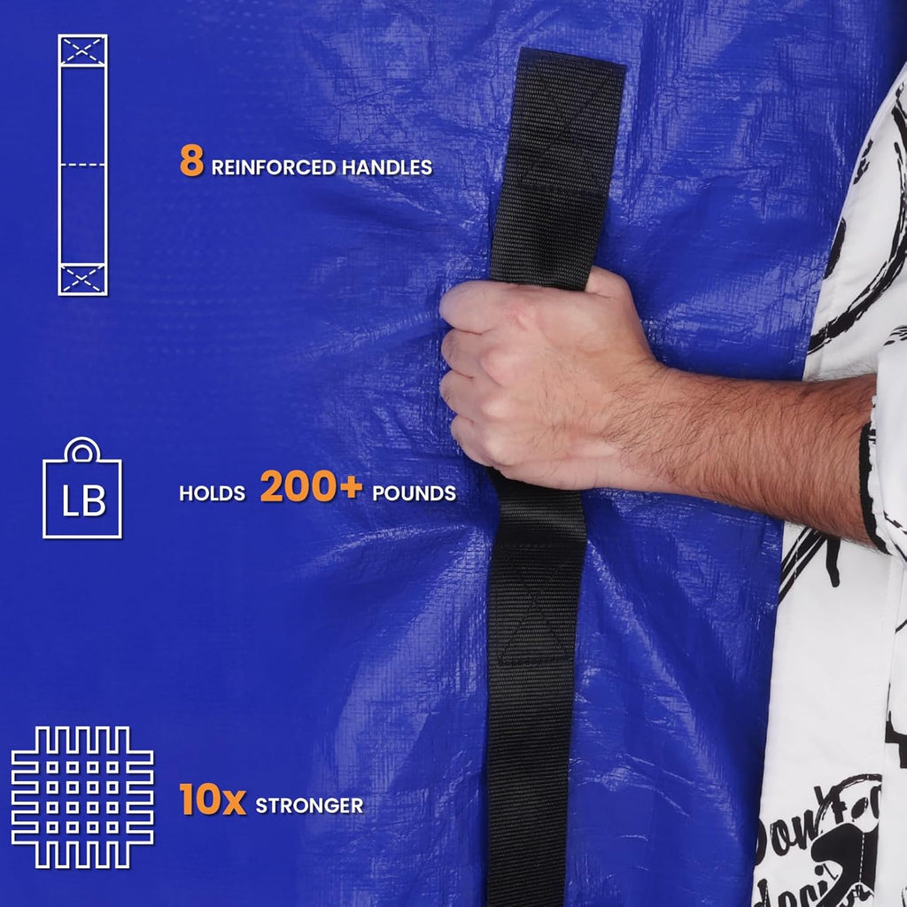 SaveAMatt Queen Mattress Bag - Extra Thick, Durable & Waterproof Moving Cover with Heavy Duty Handles (82”x63”x15”)