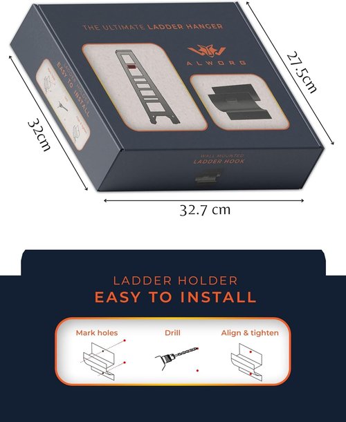 Heavy Duty Ladder Hook by Ladder Hook | Black Wall Brackets for Garage Storage & Organization