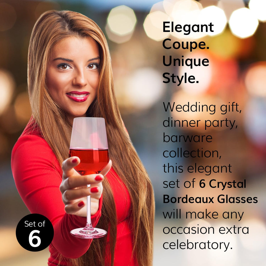 Pink Wine Glasses Stemware Collection, 6-Pack, 14oz, Blush Hue, Elegant Tall Stems, Distinctive Gift, Vibrant Glass Set, Chic Tableware, Rosy Tint, Celebration Ready, Stylish Drinkware, Festive Charm