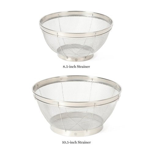 Martha Stewart Covello Stainless Steel Mesh Colander Set 2-Pieces, Silve