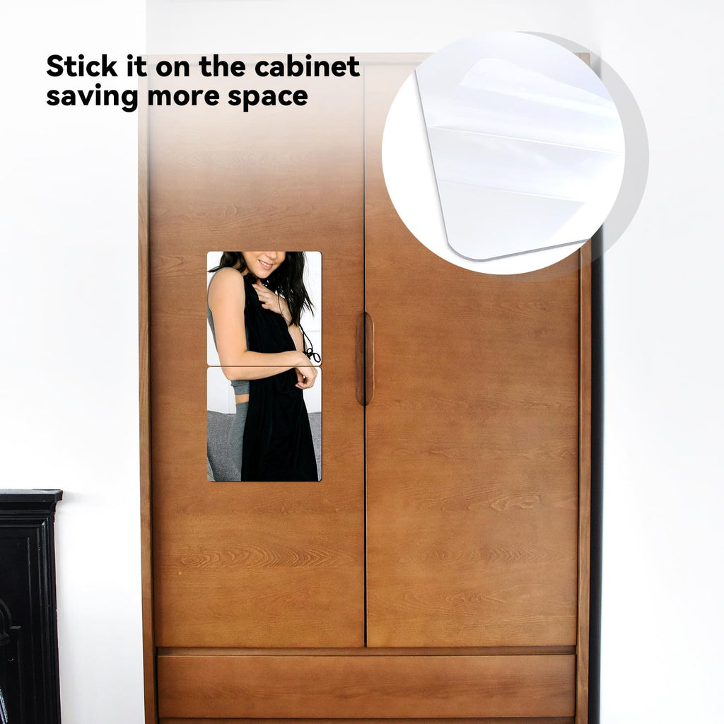yuntop 2 Pack Self Adhesive Acrylic Mirror, 2MM Flexible Plastic Mirror, Shatterproof PS Frameless Wall Mirror for Bathroom Vanity and Entryway (12 x 12 inch)
