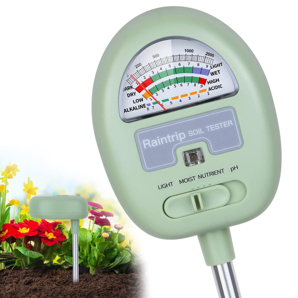 Soil Moisture Meter - 4-in-1 Soil pH Tester for Moisture, Light, Nutrients | Ideal for Garden & Lawn