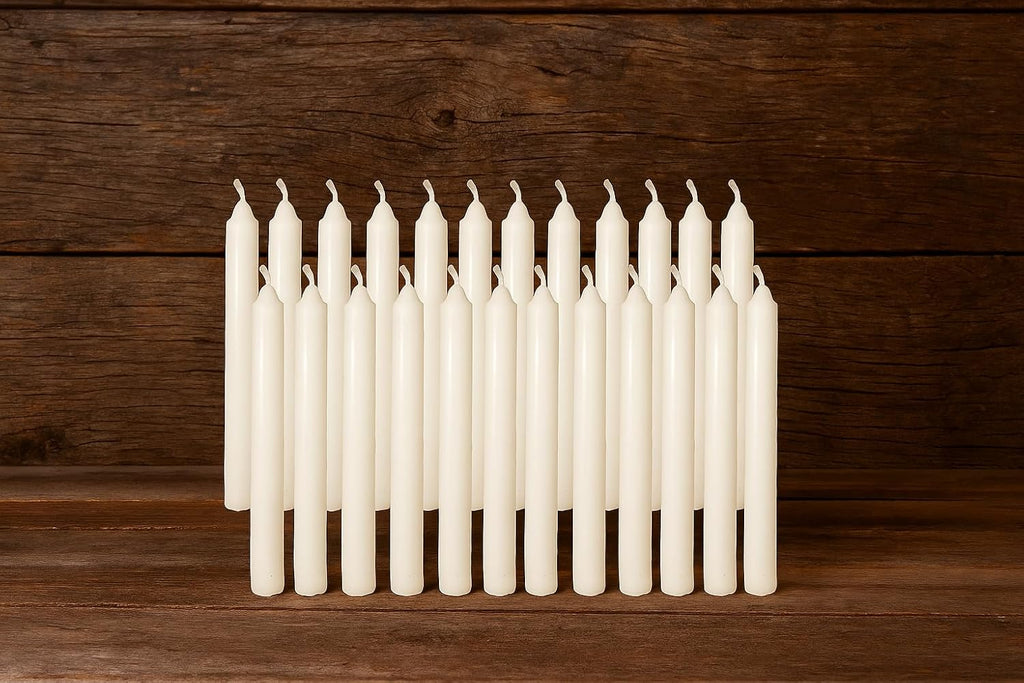Skiennix 20 Pcs White Chime Candles - 4” x 0.5” | Perfect for Angel Chimes & Holiday Decor
