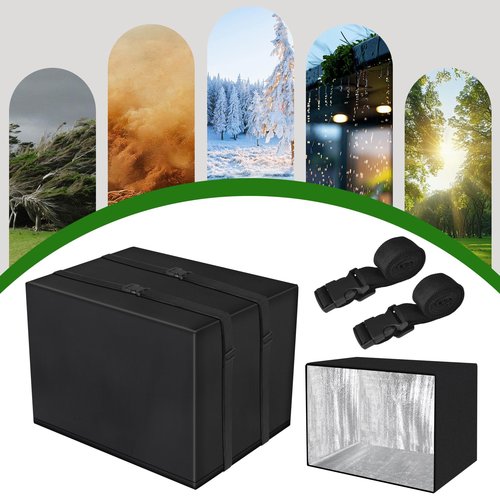 Insulated Air Conditioner Cover for Window Units, 21"L×15"H ×16"D 3 Layers Insulation Window AC Cover, Heavy Duty Waterproof Defender AC Unit Covers for Outside with Straps for Outdoor Protection