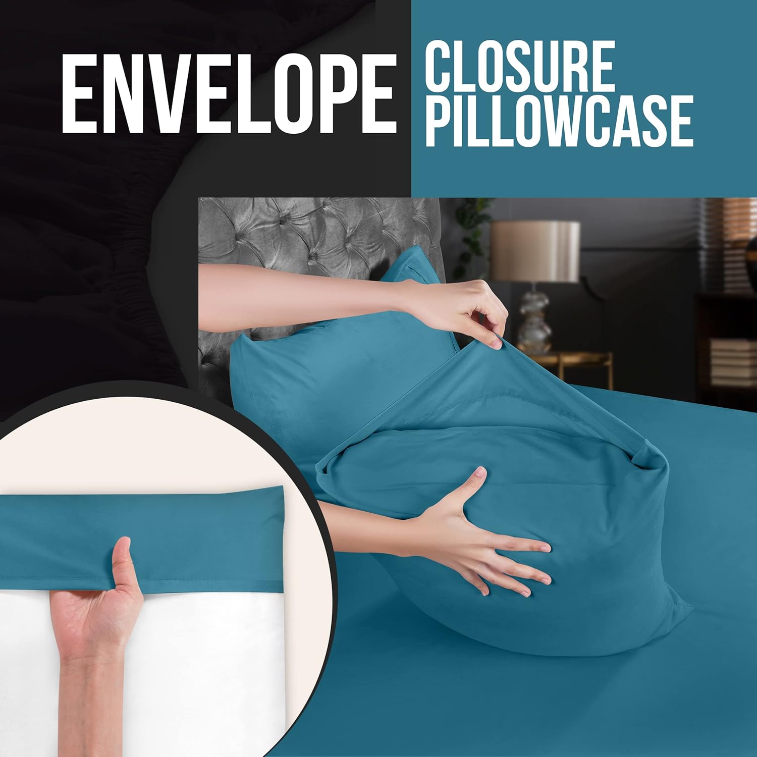 Utopia Bedding King Pillow Cases - 4 Pack - Soft Brushed Microfiber - Fade Resistant 20 X 40 Inches | Denim Blue