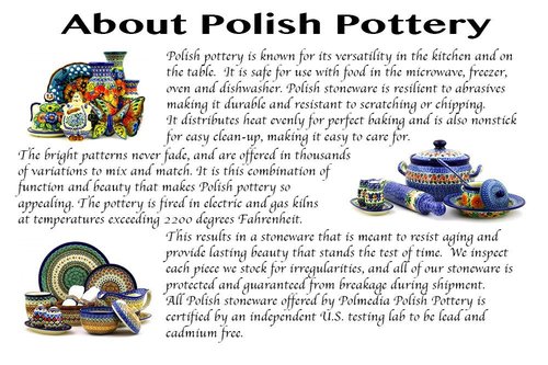 Polish Pottery Baker - Rectangular with Grip Lip - Maraschino