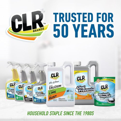 CLR Brands® Brilliant Bath Foaming Bathroom Cleaner Spray Free & Clear, No Added Dyes or Fragrances, Soap Scum and Hard Water Stain Remover, Use on Showers, Baths, Toilets and More, 26 Oz (Pack of 1)
