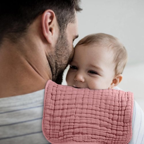 Looxii Muslin Burp Cloths - Ultra Soft & Absorbent 6-Layer 100% Cotton | 20" x 10" | Pink Gradient, Perfect for Newborns