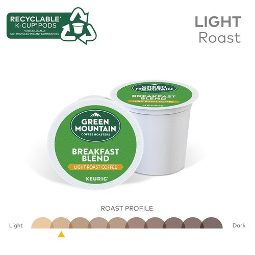 Green Mountain Coffee Roasters Breakfast Blend - Light Roast K-Cup Pods | 72 Count