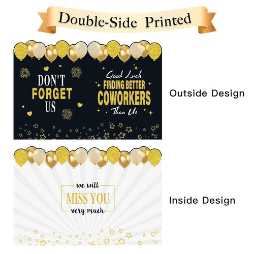 Large Good Luck Finding Better Coworkers Than Us Farewell Greeting Card，Black Gold Jumbo We Will Miss You Goodbye Good Luck Retirement Going Away Card for Coworker Friend，Gifts for Colleague Leaving