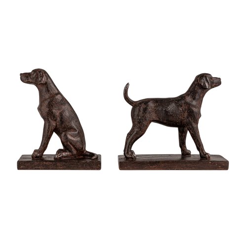 Creative Co-Op 2-Piece Resin Dog Bookends, Black