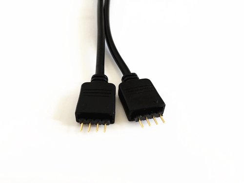 HUALAND 2PCS Black 4 Pins LED Splitter Cable LED Strip Connector 2 Way Splitter Y Splitter for One to Two RGB 5050 3528 Light Strips with 6X Male 4 Pin Plugs -29.5cm/11.6inch Long