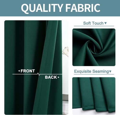 ChrisDowa Blackout Curtains - 120 Inch Long Thermal Insulated Grommet Panels | Forest Green, 2-Pack