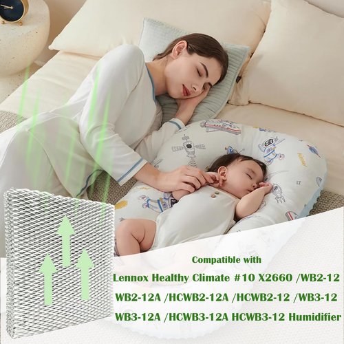DAODEFUL 10 x2660 Humidifier Pad for Lennox Healthy Climate #10 X2660 WB2-12 WB2-12A HCWB2-12A HCWB2-12 WB3-12 WB3-12A HCWB3-12A HCWB3-12 Humidifier - 2 Pack Aluminum Filter for Moisturised Skin